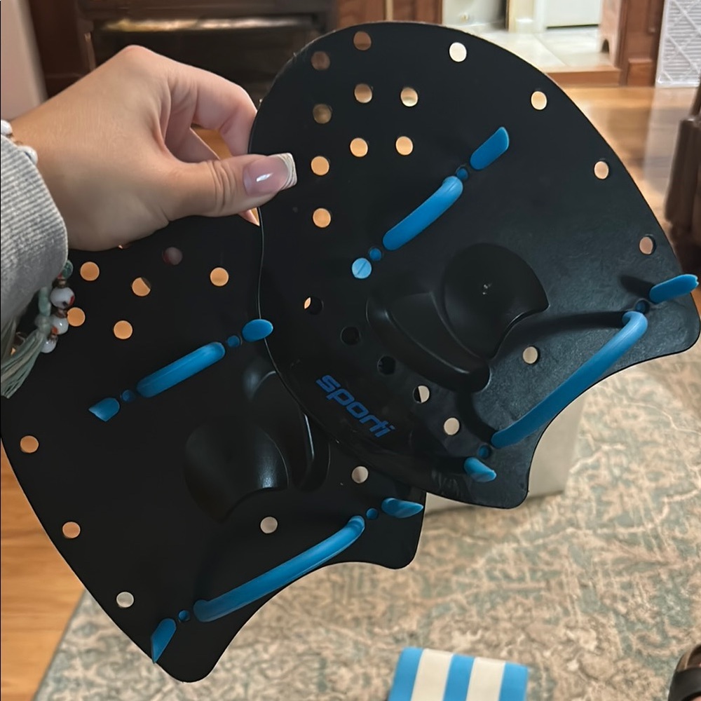 Black and Blue Swim Paddles
